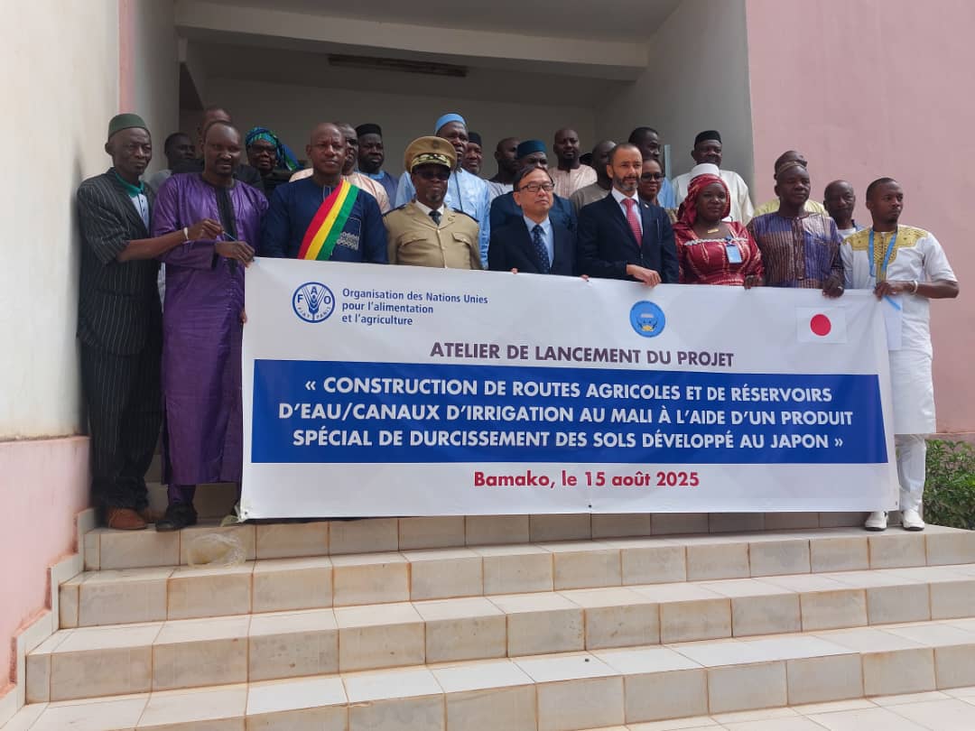 Mali : La FAO et le Japon se donnent la main pour renforcer les routes agricoles et l’irrigation à Baguinéda