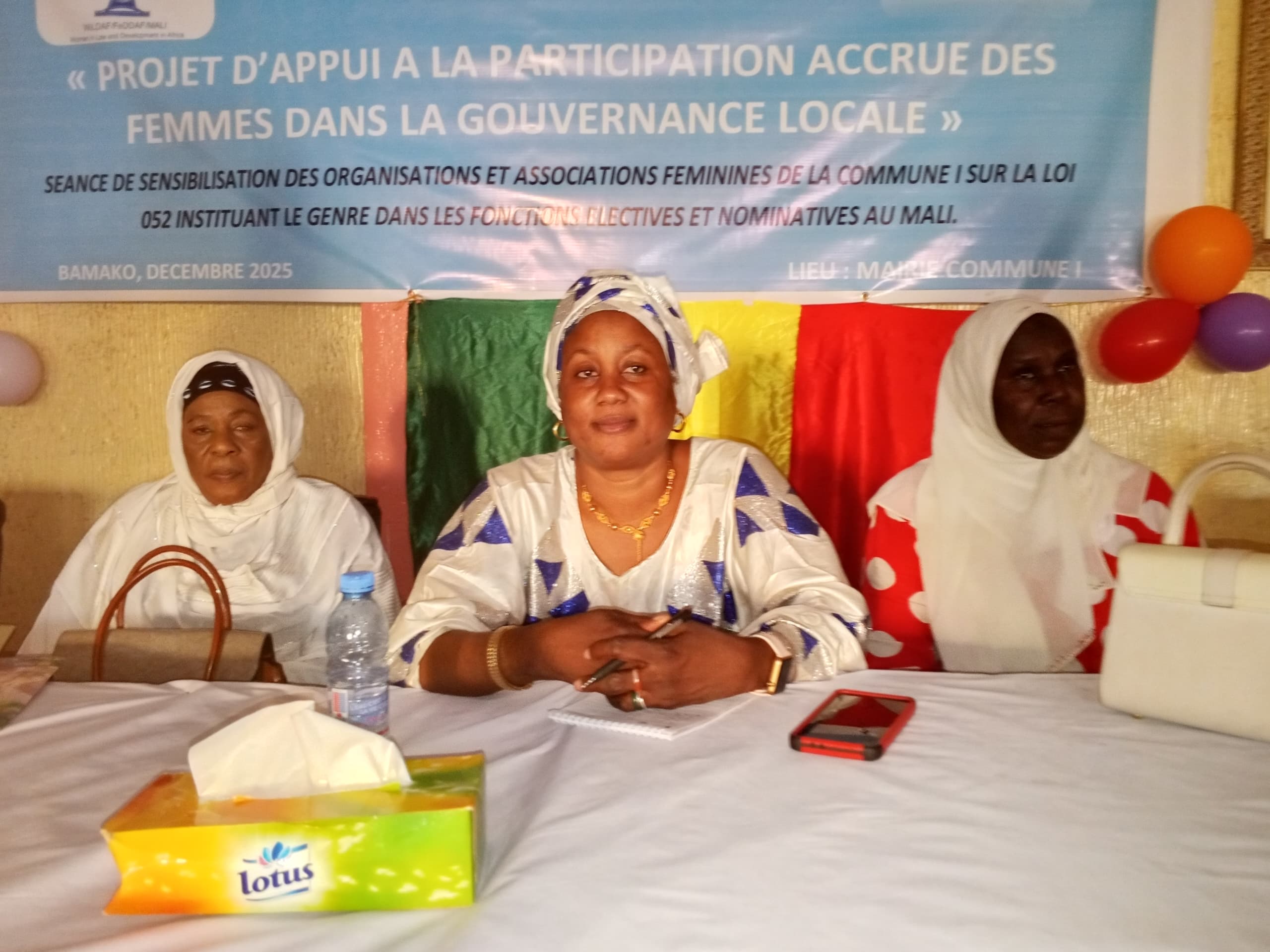 Accroitre la représentativité des femmes dans les organes de prise de décision : Les femmes de la commune I s’engagent