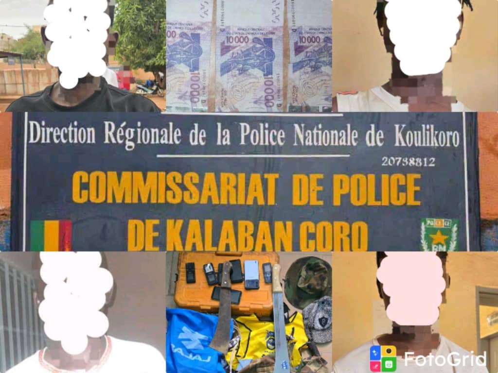 Commissariat de police de Kalaban-Coro : quatre présumés redoutables criminels interpellés