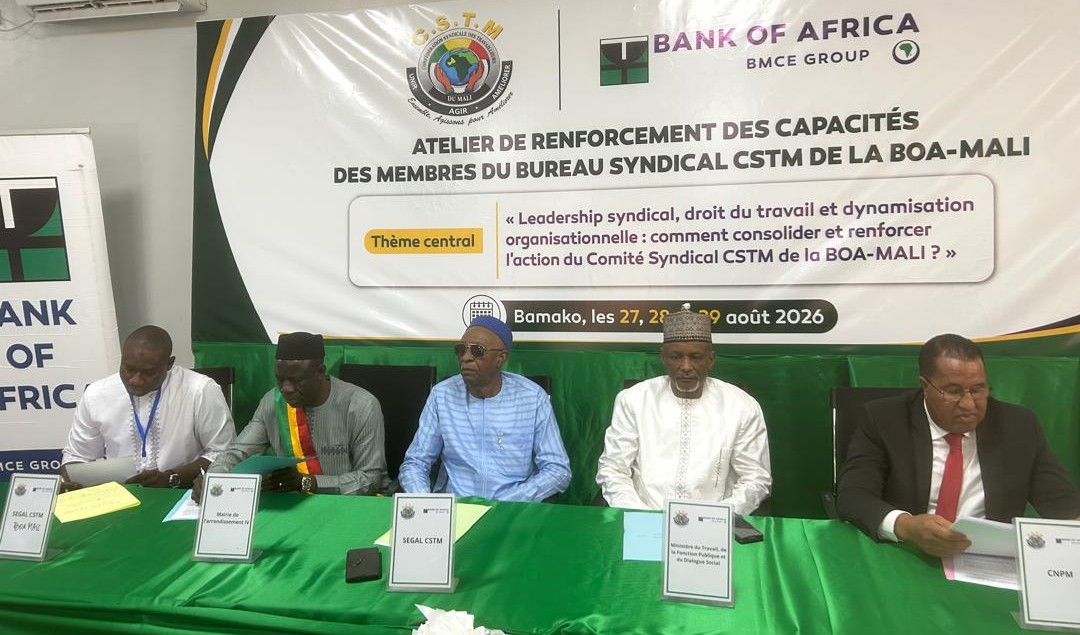 BOA-Mali : trois jours pour renforcer les capacités des membres du Comité syndical