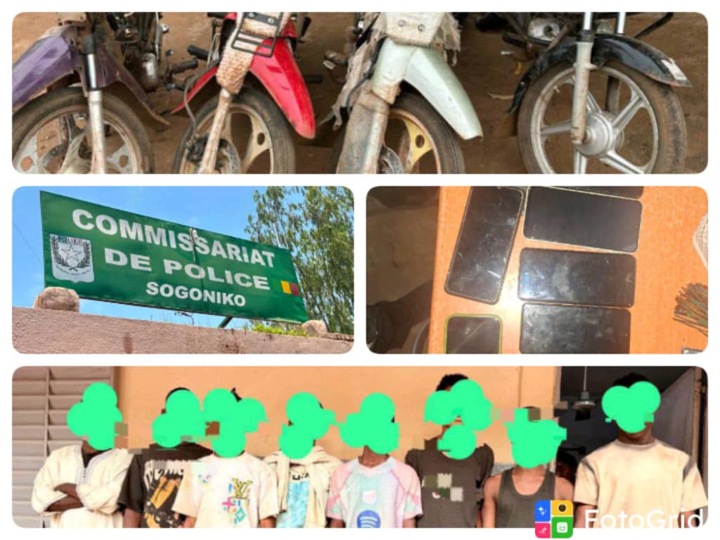 Démantèlement d’un réseau de recel à Sogoniko : 8 suspects interpellés et des engins volés saisis
