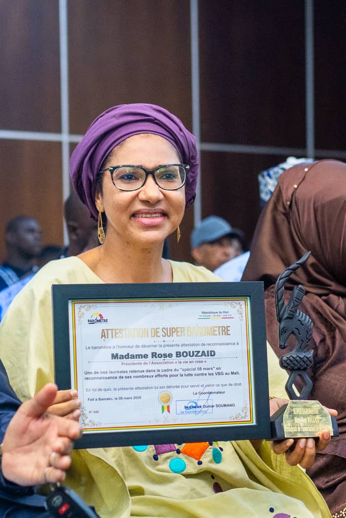 Mali : Mme Rose Bouzaïd distinguée Superbaromètre, une nouvelle consécration pour son engagement humanitaire